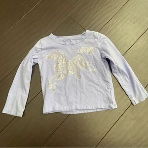 Carhartt baby girl lilac with silver horse long sleeve graphic t-shirt size 24M